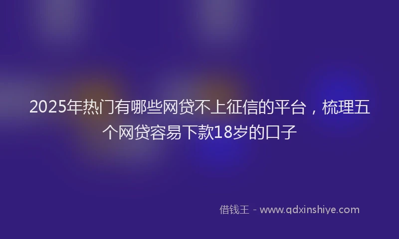2025年热门有哪些网贷不上征信的平台，梳理五个网贷容易下款18岁的口子