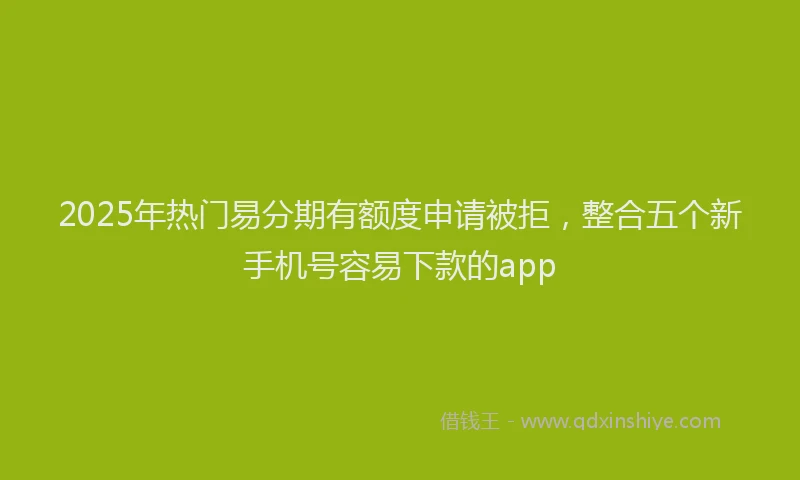 2025年热门易分期有额度申请被拒，整合五个新手机号容易下款的app