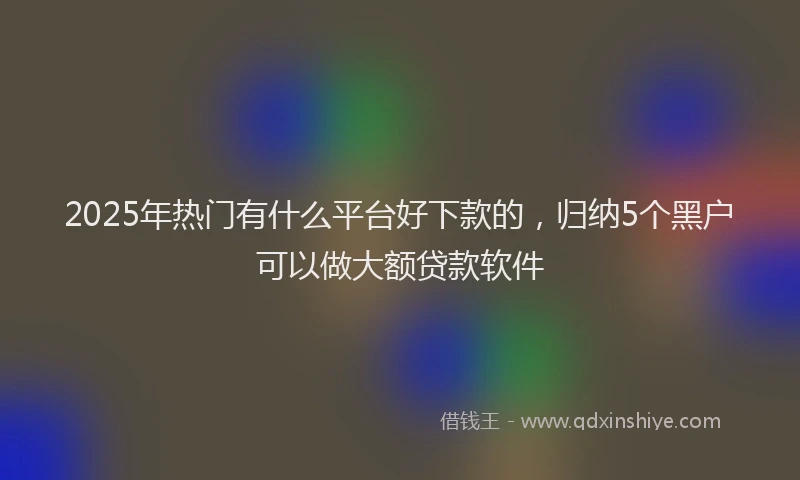 2025年热门有什么平台好下款的，归纳5个黑户可以做大额贷款软件