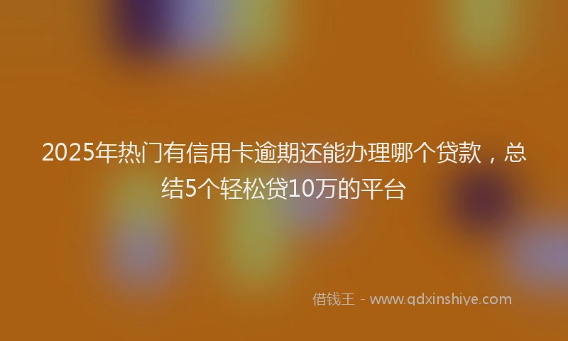 2025年热门有信用卡逾期还能办理哪个贷款，总结5个轻松贷10万的平台