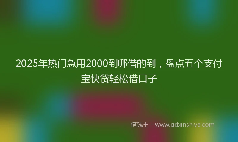 2025年热门急用2000到哪借的到，盘点五个支付宝快贷轻松借口子
