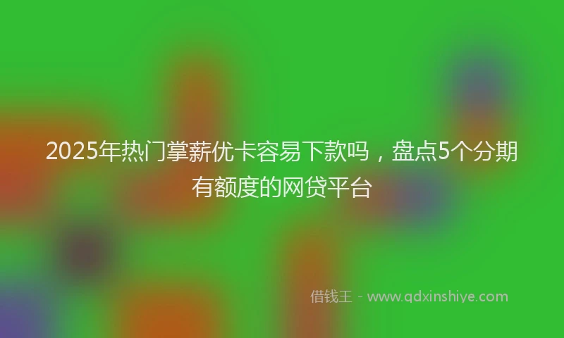 2025年热门掌薪优卡容易下款吗，盘点5个分期有额度的网贷平台