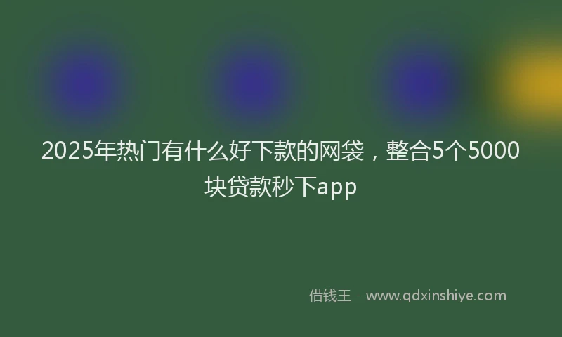 2025年热门有什么好下款的网袋，整合5个5000块贷款秒下app