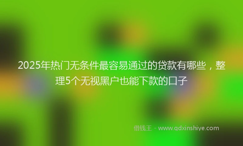 2025年热门无条件最容易通过的贷款有哪些，整理5个无视黑户也能下款的口子