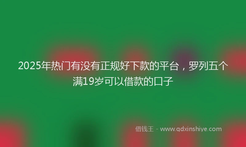 2025年热门有没有正规好下款的平台，罗列五个满19岁可以借款的口子