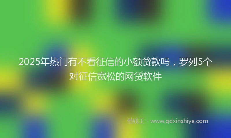 2025年热门有不看征信的小额贷款吗，罗列5个对征信宽松的网贷软件
