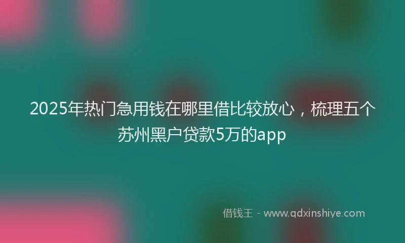2025年热门急用钱在哪里借比较放心，梳理五个苏州黑户贷款5万的app