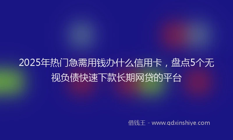 2025年热门急需用钱办什么信用卡，盘点5个无视负债快速下款长期网贷的平台