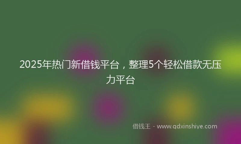 2025年热门新借钱平台，整理5个轻松借款无压力平台