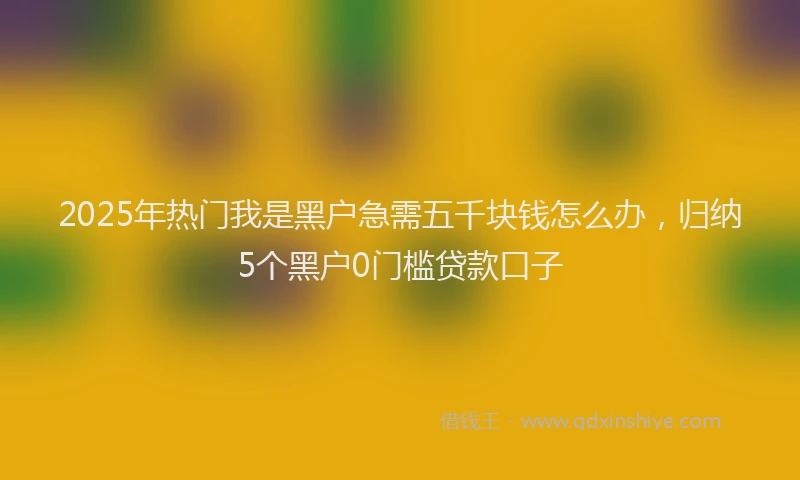 2025年热门我是黑户急需五千块钱怎么办，归纳5个黑户0门槛贷款口子