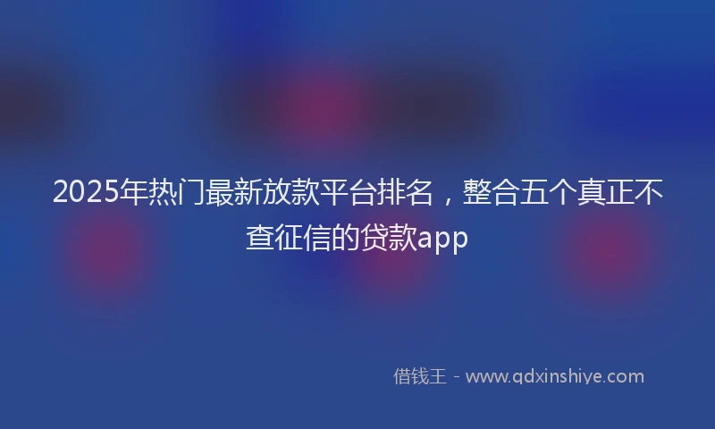 2025年热门最新放款平台排名，整合五个真正不查征信的贷款app