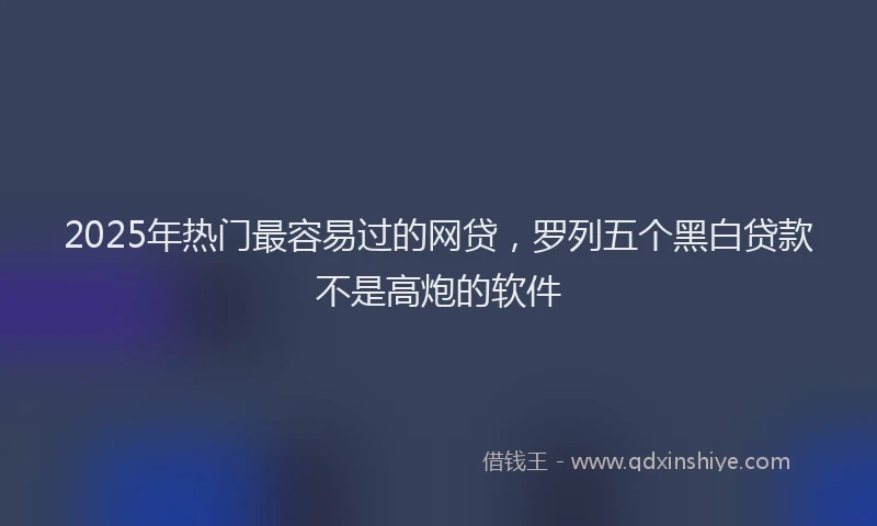 2025年热门最容易过的网贷，罗列五个黑白贷款不是高炮的软件