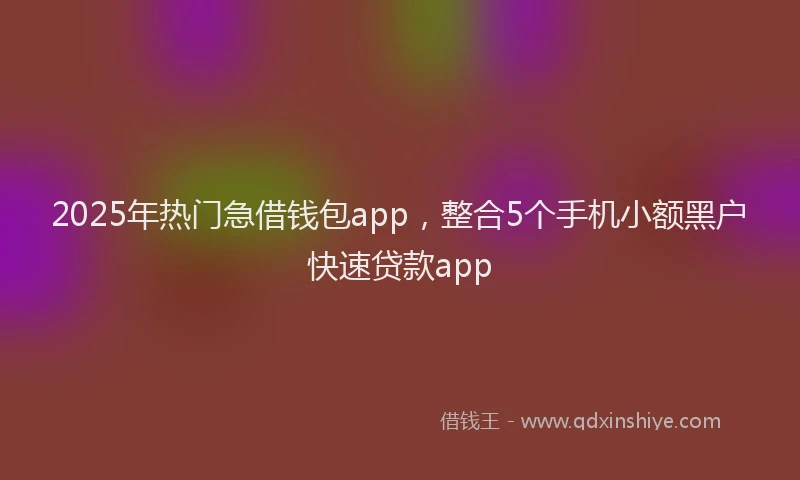 2025年热门急借钱包app，整合5个手机小额黑户快速贷款app