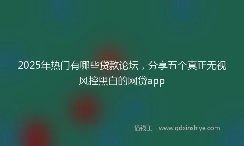 2025年热门有哪些贷款论坛，分享五个真正无视风控黑白的网贷app