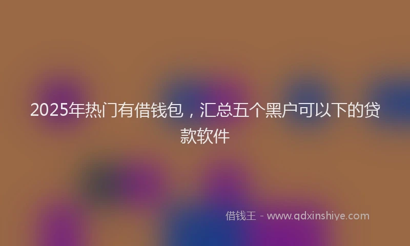 2025年热门有借钱包，汇总五个黑户可以下的贷款软件