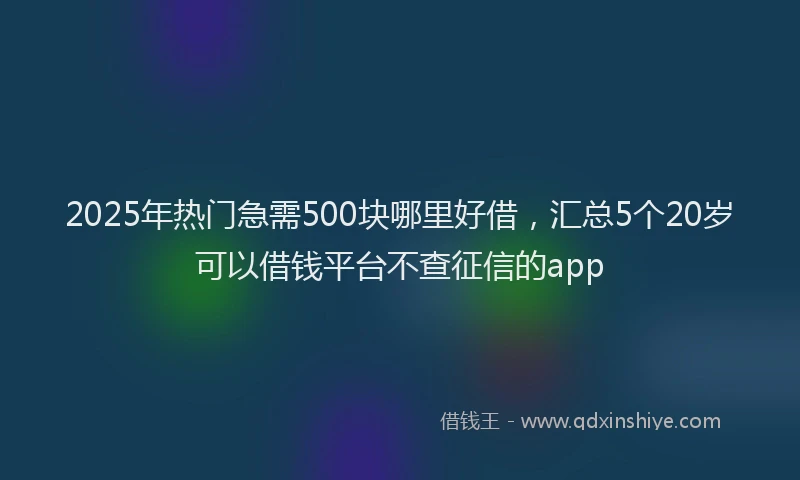 2025年热门急需500块哪里好借，汇总5个20岁可以借钱平台不查征信的app