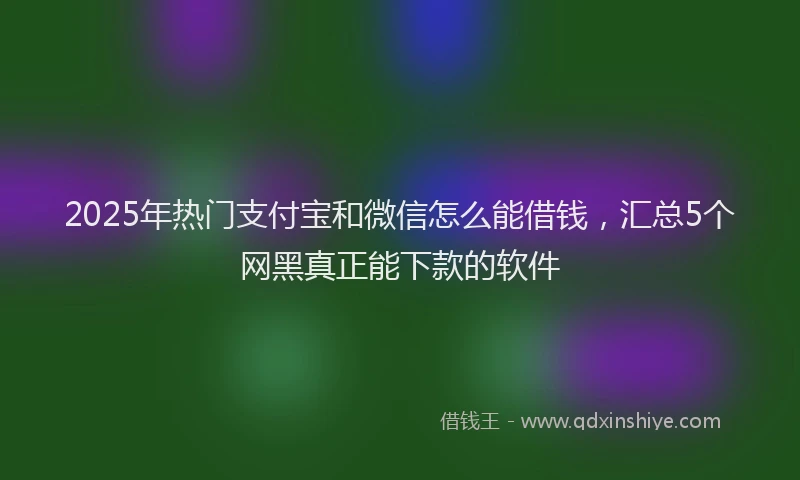 2025年热门支付宝和微信怎么能借钱，汇总5个网黑真正能下款的软件