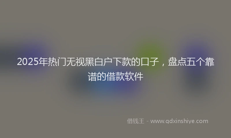 2025年热门无视黑白户下款的口子，盘点五个靠谱的借款软件