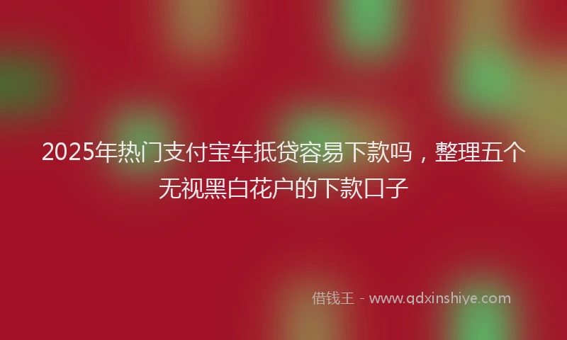 2025年热门支付宝车抵贷容易下款吗，整理五个无视黑白花户的下款口子