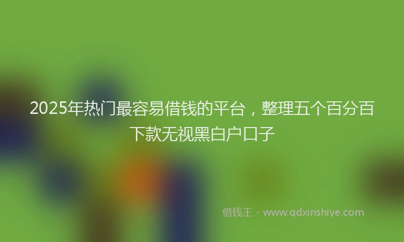 2025年热门最容易借钱的平台，整理五个百分百下款无视黑白户口子