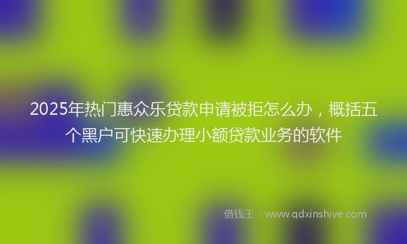 2025年热门惠众乐贷款申请被拒怎么办，概括五个黑户可快速办理小额贷款业务的软件