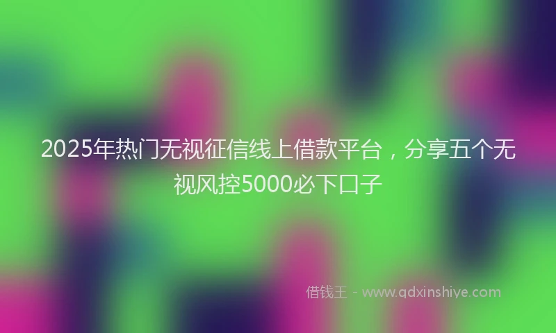 2025年热门无视征信线上借款平台，分享五个无视风控5000必下口子