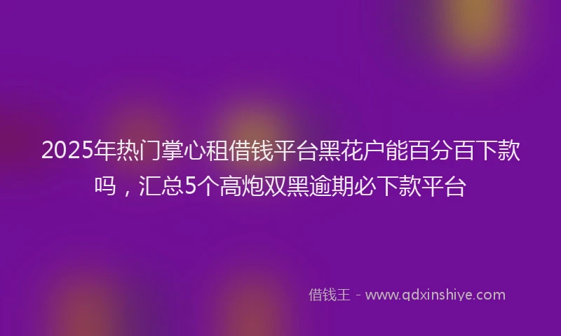 2025年热门掌心租借钱平台黑花户能百分百下款吗，汇总5个高炮双黑逾期必下款平台