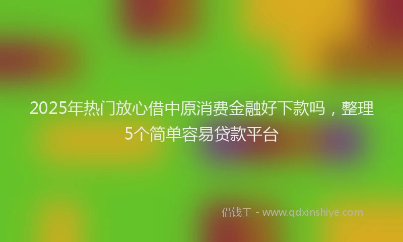 2025年热门放心借中原消费金融好下款吗，整理5个简单容易贷款平台