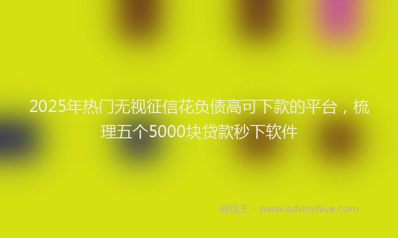 2025年热门无视征信花负债高可下款的平台，梳理五个5000块贷款秒下软件