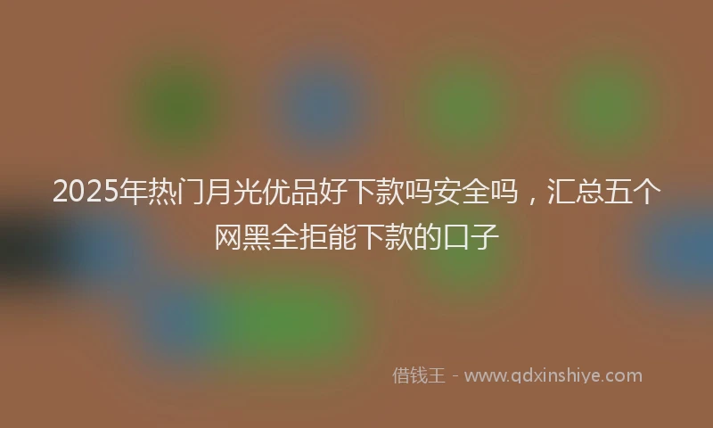 2025年热门月光优品好下款吗安全吗，汇总五个网黑全拒能下款的口子