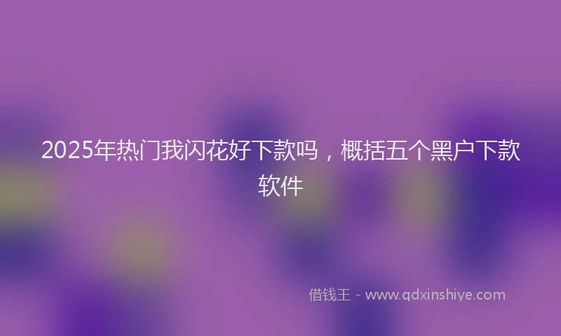 2025年热门我闪花好下款吗，概括五个黑户下款软件