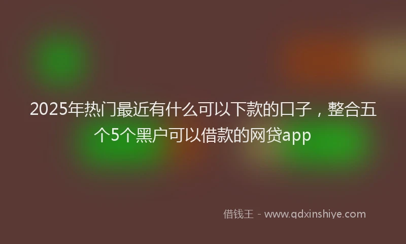 2025年热门最近有什么可以下款的口子，整合五个5个黑户可以借款的网贷app