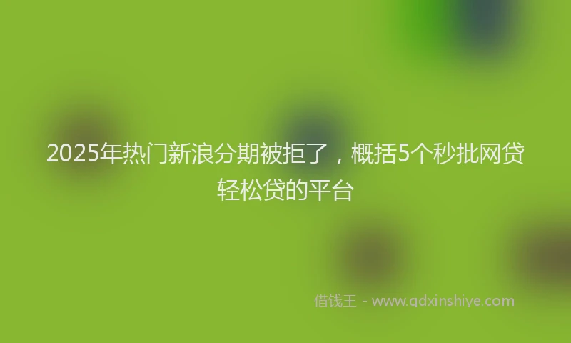 2025年热门新浪分期被拒了，概括5个秒批网贷轻松贷的平台