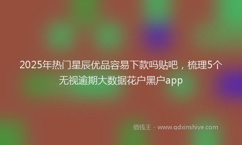 2025年热门星辰优品容易下款吗贴吧，梳理5个无视逾期大数据花户黑户app