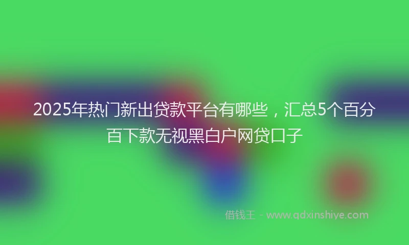 2025年热门新出贷款平台有哪些，汇总5个百分百下款无视黑白户网贷口子