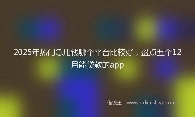 2025年热门急用钱哪个平台比较好，盘点五个12月能贷款的app