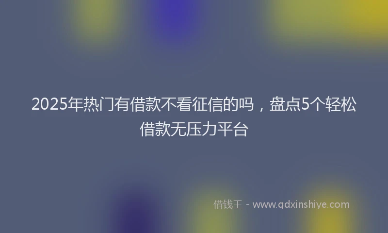 2025年热门有借款不看征信的吗，盘点5个轻松借款无压力平台