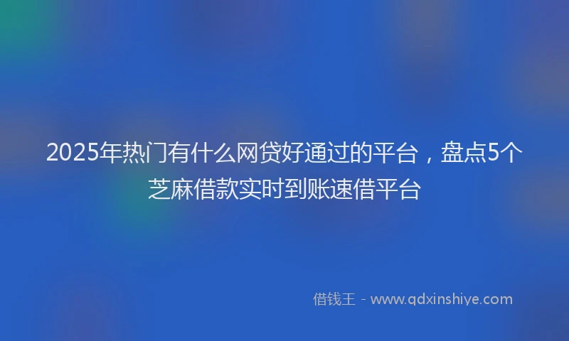 2025年热门有什么网贷好通过的平台，盘点5个芝麻借款实时到账速借平台