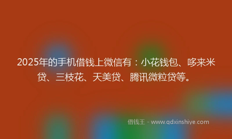 2025年的手机借钱上微信有：小花钱包、哆来米贷、三枝花、天美贷、腾讯微粒贷等。