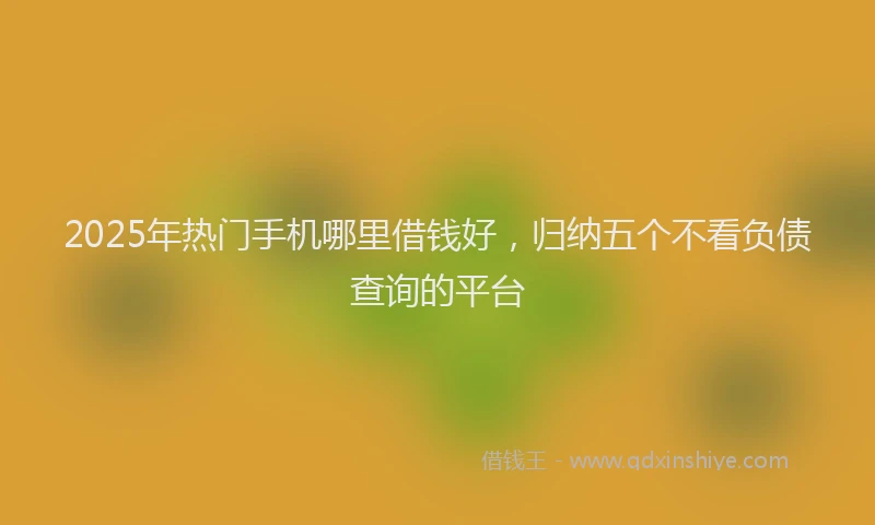 2025年热门手机哪里借钱好，归纳五个不看负债查询的平台