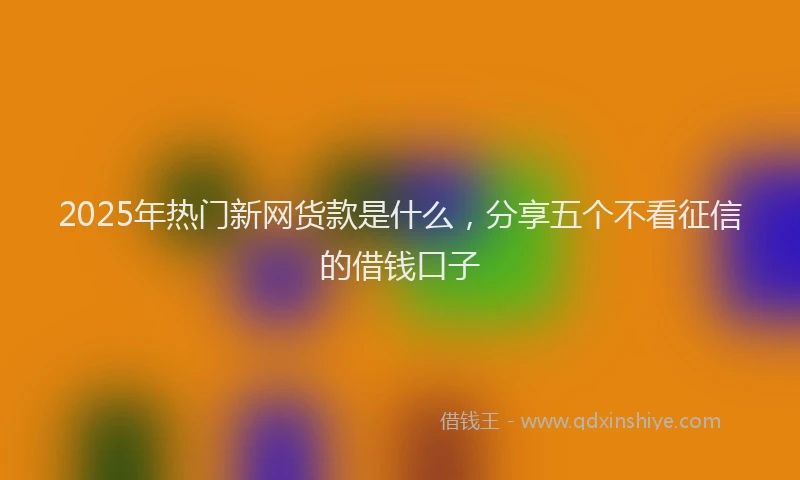 2025年热门新网货款是什么，分享五个不看征信的借钱口子
