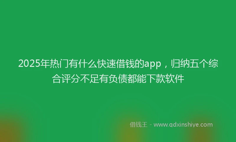 2025年热门有什么快速借钱的app，归纳五个综合评分不足有负债都能下款软件