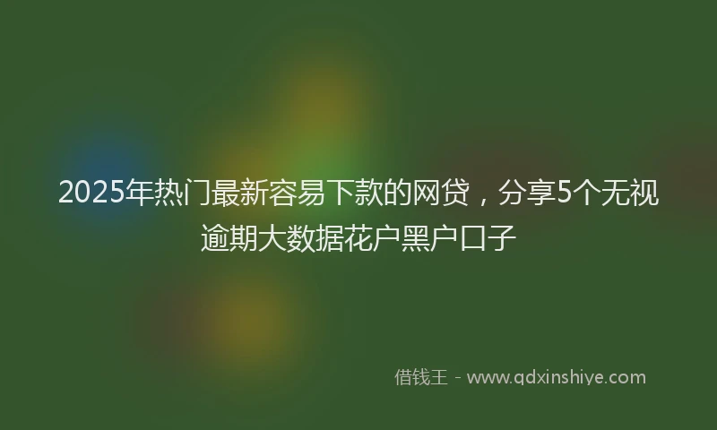 2025年热门最新容易下款的网贷，分享5个无视逾期大数据花户黑户口子