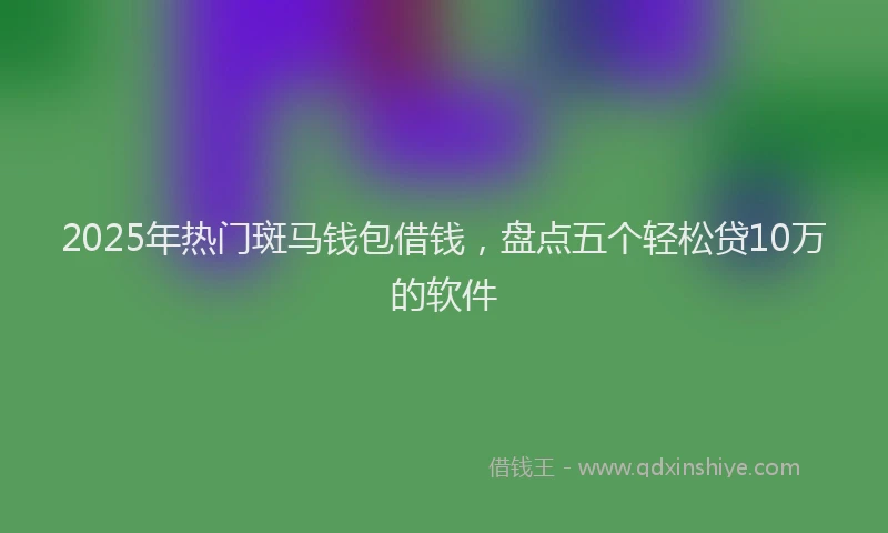 2025年热门斑马钱包借钱，盘点五个轻松贷10万的软件