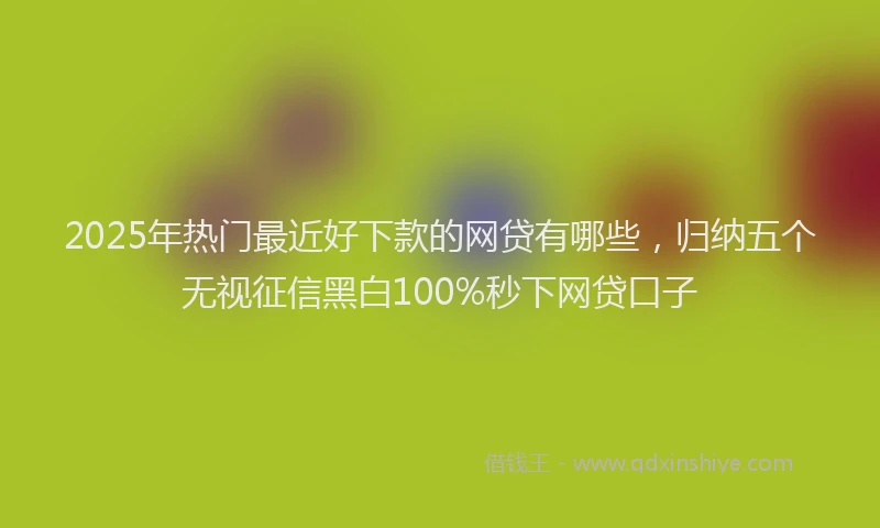 2025年热门最近好下款的网贷有哪些，归纳五个无视征信黑白100%秒下网贷口子