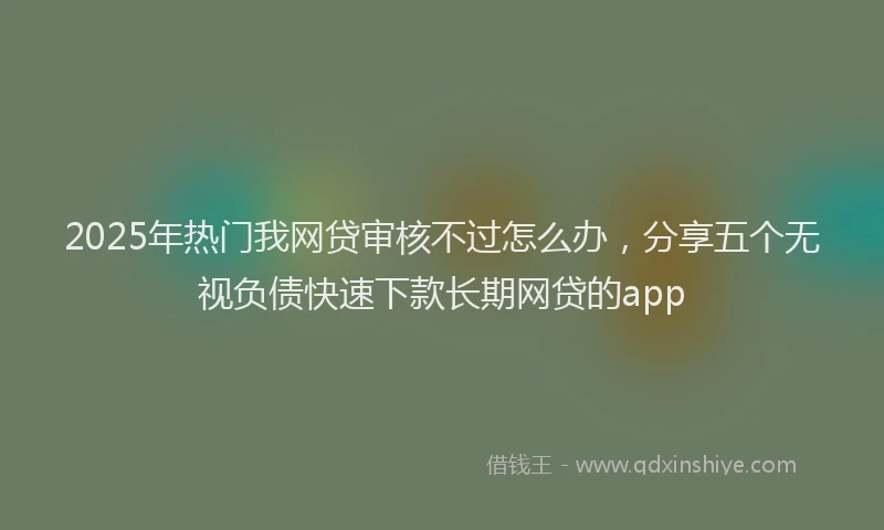 2025年热门我网贷审核不过怎么办，分享五个无视负债快速下款长期网贷的app