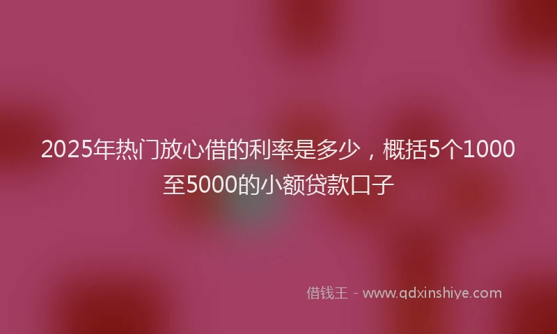 2025年热门放心借的利率是多少，概括5个1000至5000的小额贷款口子