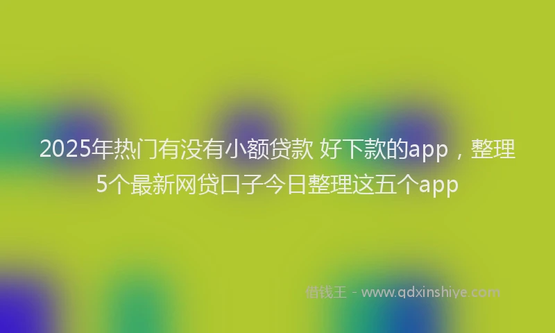 2025年热门有没有小额贷款 好下款的app，整理5个最新网贷口子今日整理这五个app