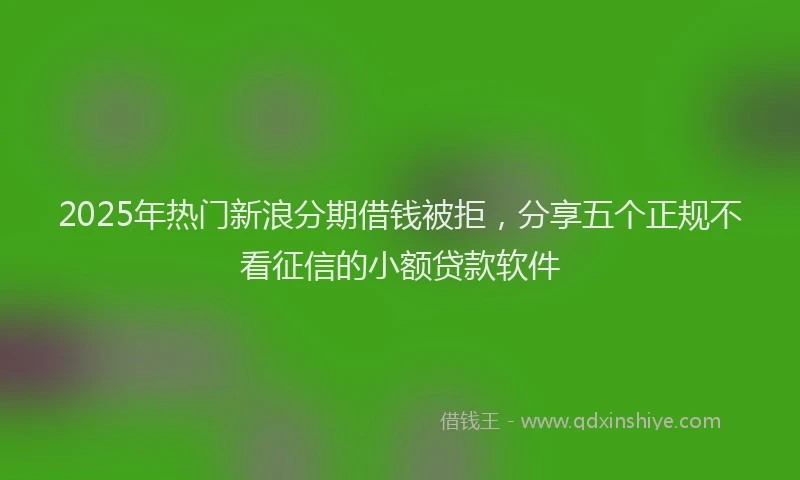 2025年热门新浪分期借钱被拒，分享五个正规不看征信的小额贷款软件