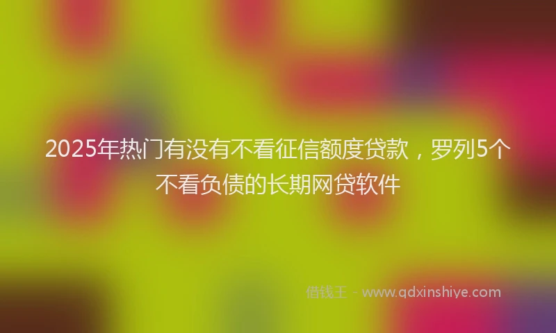 2025年热门有没有不看征信额度贷款，罗列5个不看负债的长期网贷软件